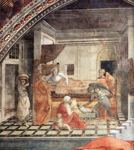 St Stephen Is Born And Replaced By Another Child (detail) — Filippo Di Tommaso Lippi