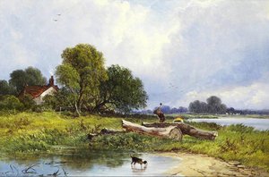 Woodcutters In A Landscape — George Augustus Williams