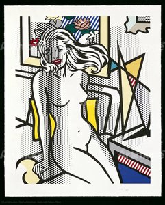 Niedrige Figur Mit Gelber Kissen — Roy Lichtenstein