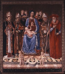 Madonna And Child Enthroned With Saints And Angels — Giovanni Di Piermatteo Boccati