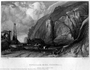 Botallack Mine, Cornwall Engraving — Clarkson Frederick Stanfield