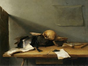 Vanitas - Sill Life With Books And Skull — Jan Davidszoon De Heem
