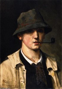 Self Portrait With Pipe [sketch] — Theo Van Rysselberghe