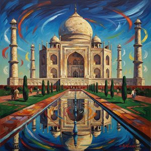 Ephemeral Resonance: Taj Mahal In Azure — Jacques Villedieu