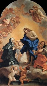 A Blessed Abbes Receiving The Host From The Hands Of Christ — Detto Baciccio Giovanni Battista Gaulli