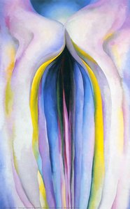 Ligne Grise Avec Noir, Bleu Et Jaune — Georgia O'keeffe