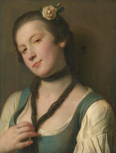 A Girl With A Flower In Her Hair — Pietro Antonio Rotari