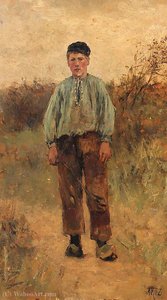 Portrait Of A Young Cowherd — Adolph Artz (david Adolf Constant Artz)