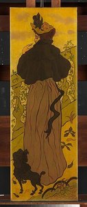 Woman Standing Beside Railing With Poodle — Paul Elie Ranson