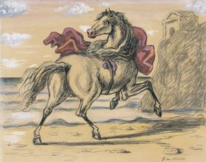 Flüchtender Pferd Mit Tempel — Giorgio De Chirico