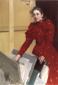 Porträtt Av Emma Zorn I Parisateljén — Anders Leonard Zorn