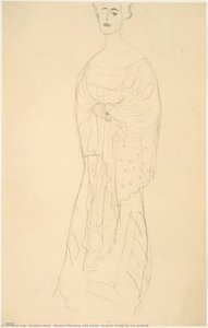 Woman Standing With Hands Clasped (study For The Portrait — Gustav Klimt