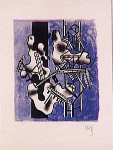 Mechanical Elements On A Blue Background — Fernand Léger