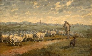 Landscape With A Herd — Charles-émile Jacque