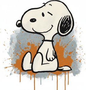 Ephemeral Canine Portrait Against Washes Of Ochre And Slate Energy — Christian Noiret