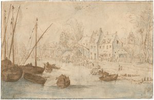 Village On The Edge Of A River — Jan Brueghel The Elder