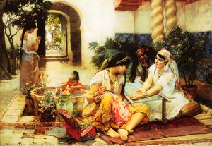 In A Village, El Biar, Algeria — Frederick Arthur Bridgman