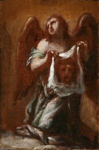 An Angel Holding Veronica's Veil — Francesco Trevisani