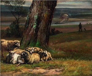 Elbe Landscape With Tranquil Sheep — Johan Christian Claussen Dahl