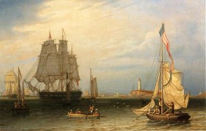 Shipping In President Roads, Off Boston Light — Robert W. Salmon