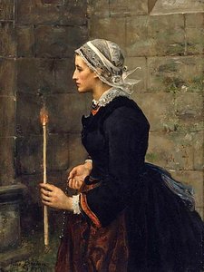 Woman With A Taper — Jules Breton