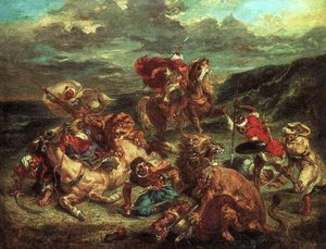 Chasse Aux Lions — Eugène Delacroix