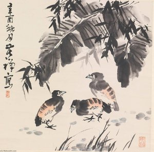 Banana Leaf And Birds — Li Kuchan