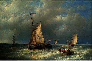 Stormy Sea With Ships — Abraham Hulk Senior