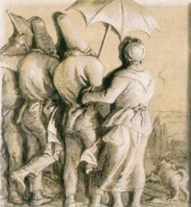 Pulcinellas' Stroll — Giandomenico Tiepolo