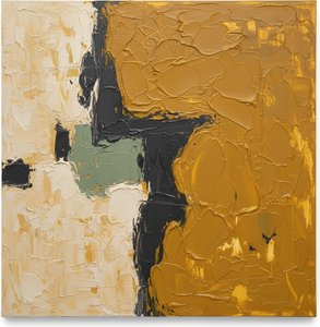 Fragmented Earth: A Monumental Study Of Ochre Masses And Charcoal Void — Christian Noiret