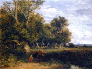 Outskirts Of A Wood, With Gypsies — David Cox