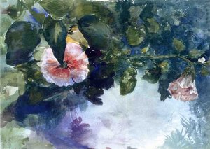 Hollihocks — John La Farge