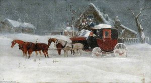 Coach In A Snowstorm — Richard Dodd Widdas