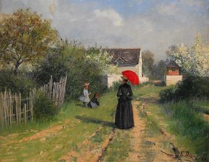 Landscape In Spring (also Known As Going To Church) — Elin Kleopatra Danielson-gambogi