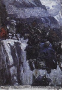 Russian Troops Under Suvorov Crossing The Alps (study) — Vasily Ivanovich Surikov