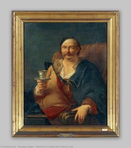 Portrait Of A Seated Man Holding A Cup — Giuseppe Nogari