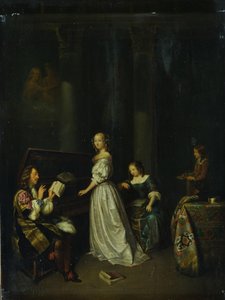 Singing Lesson — Netscher, Caspar