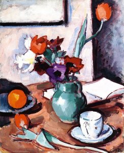 Flowers In A Green Vase — Samuel John Peploe