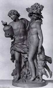 Pair Of Bacchic Figures With A Child — Claude Michel (clodion)
