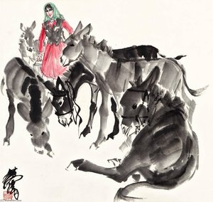 Donkeys And Maiden — Huang Zhou
