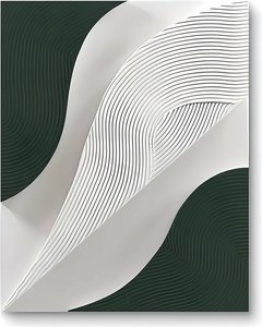 Textured Abstract Wood Wall Panel – Forest Green & White