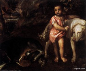 Jeune Homme Avec Des Chiens — Titian