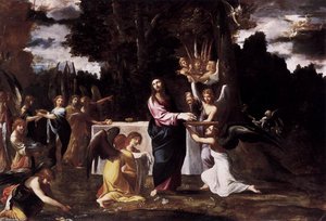 Christ Served By Angels In The Wilderness — 루도비코 카라치