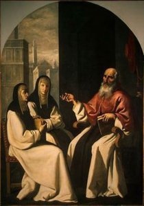 San Jerónimo Con Santa Paula Y San Eustaquio — Francisco De Zurbarán