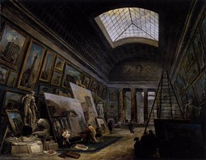Imaginary View Of The Grande Galerie In The Louvre — 위베르 로베르