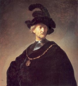 Old Man With A Black Hat And Gorget — Rembrandt Van Rijn