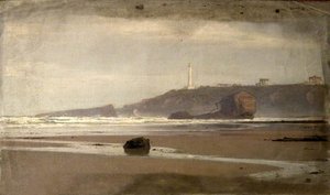 Coastal Scene With A Lighthouse — Wilfred Williams Ball