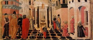 Three Scenes From The Life Of St. Benedict 1 — Francesco Di Giorgio Martini