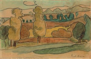 Landscape At Pont-aven With Poplars — إميل برنار
