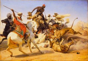The Lion Hunt — Emile Jean Horace Vernet